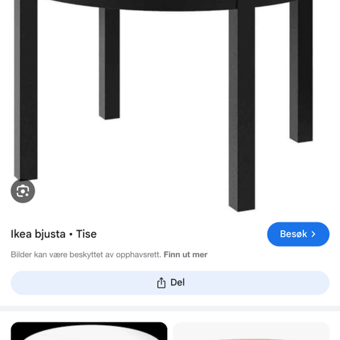Bjursta sort rundt bord ønskes kjøpt