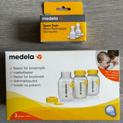 Uåpnet Medela flasker og flaskesmokker