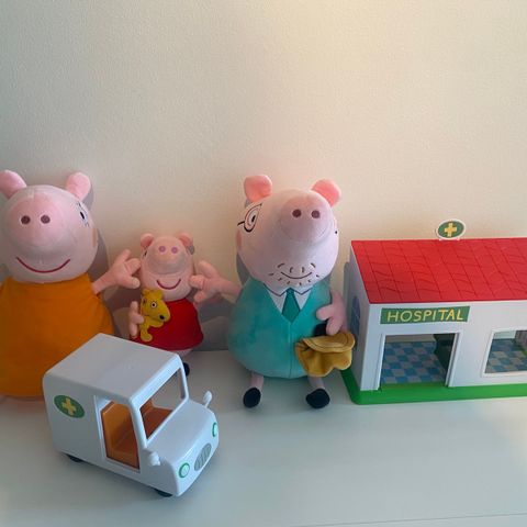 Peppa gris sykehus, sykebil og bamser