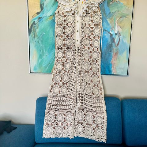 Vintage [upcycled] Ivory Crochet Jumpsuit (str. S-M)