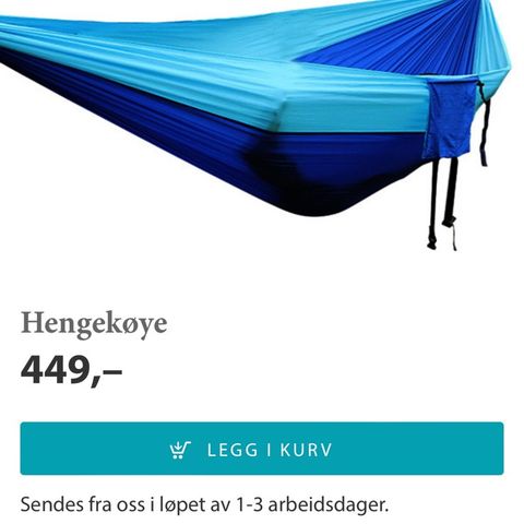 Hengekøye, ny og ubrukt