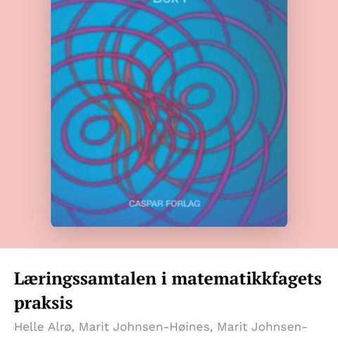 Læringssamtalen i matematikkfagets praksis