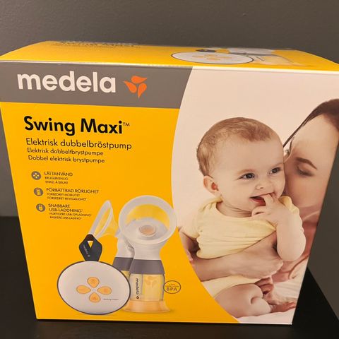 HELT NY Medela Swing Maxi dobbel brystpumpe (Best i test!)