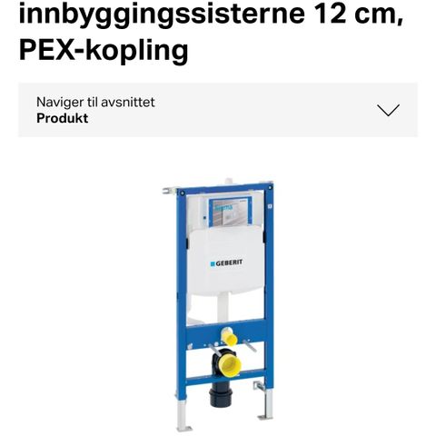 Geberit  innbygningsstoalett