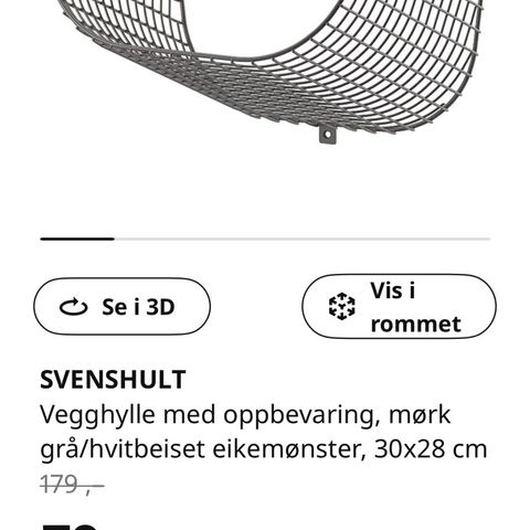 2 vegghengte nattbord fra IKEA gis bort!