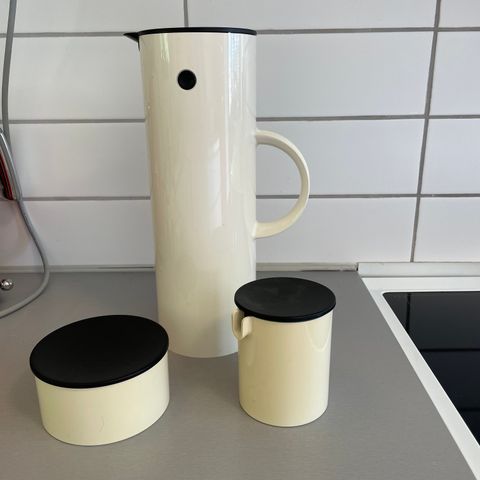 Stelton kaffekanne, sukker og fløte sett