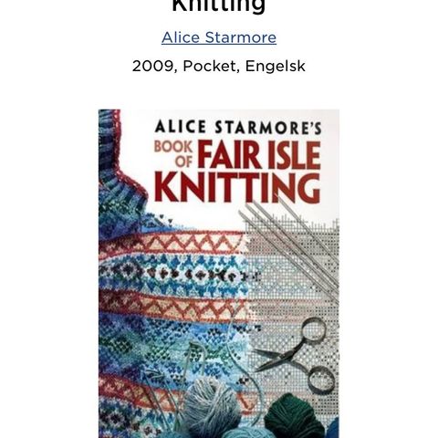 Book of fair isle knitting.