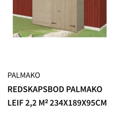 Palmako Leif utebod-, 2,2 m2 - ikke påbegynt montering