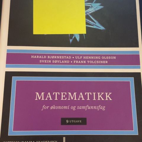 Matematikk for økonomi og samfunnsfag 9.utgave