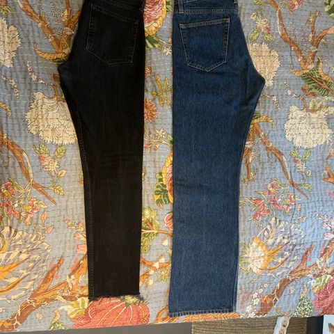 Flotte Acne jeans svart og HOPE jeans blå str 38/40