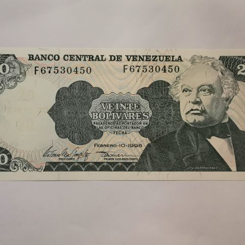 Venezuela 20 Bolivar, 1998, UNC