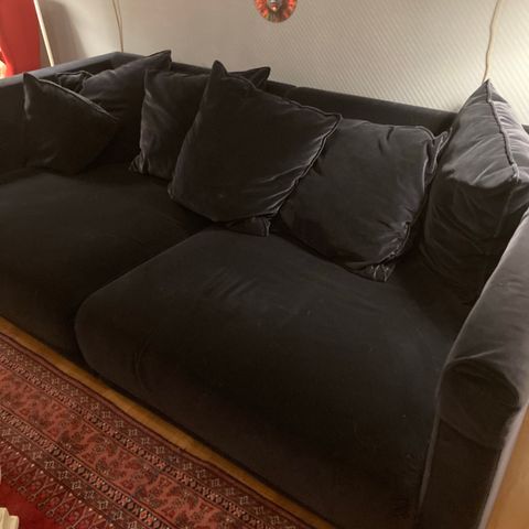 Blå velur sofa ikea Stockholm