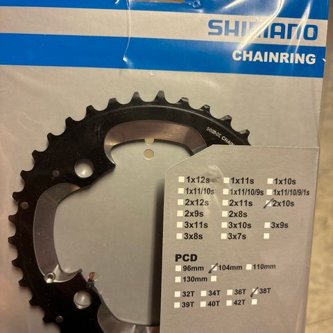 Shimano krankdrev 2x 10s 38T