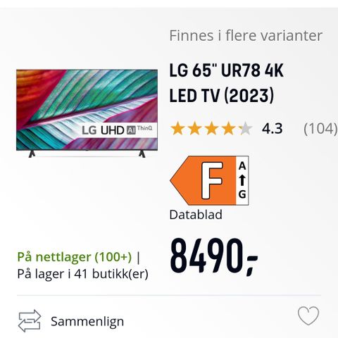 LG 65  UR78 4k LED TV (2023)