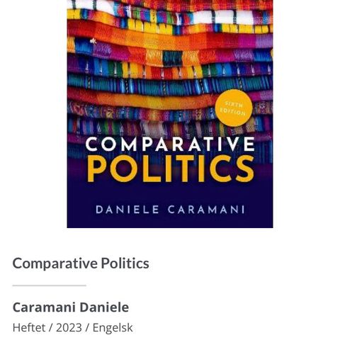 Comparative Politics - Daniele Caramani (sixth edition) 2023