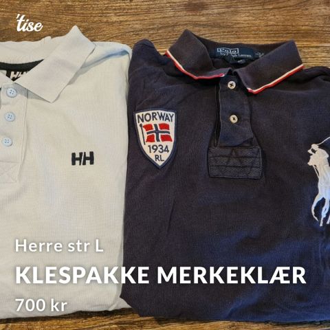 Klespakke merkeklær herre str L.