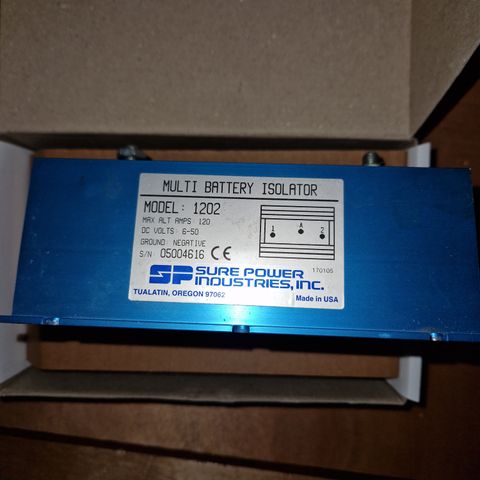 Multi batteri isolator model 1202, Sure power industrien.