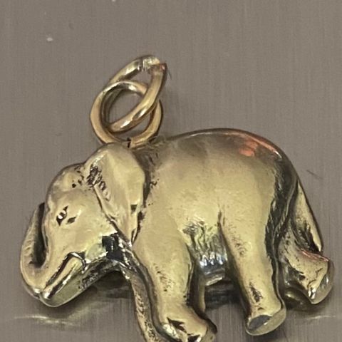 Elephant charm/anheng i 14k gull