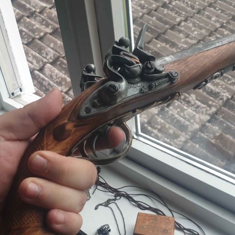 Dobbeltløpet Flintlock Pistol Non-Firing