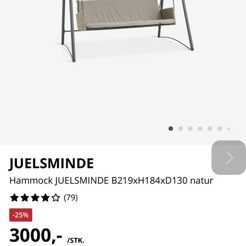 JUELSMINDE Hammock JUELSMINDE B219xH184xD130 natur