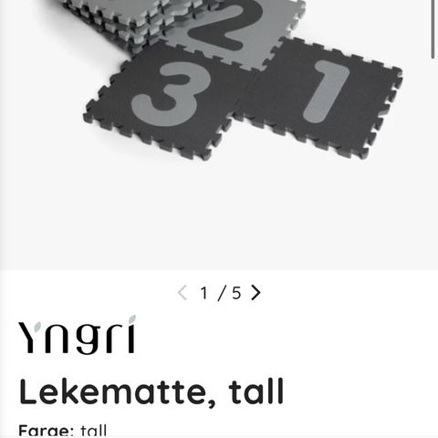 Lekematte yngri- tall