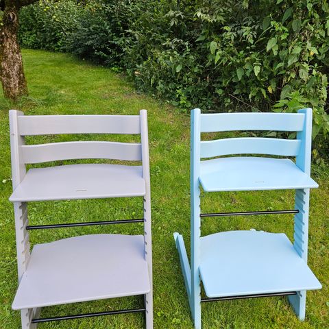 Pris 1 stol .Stokke tripp trapp strom grey og aqua blue.