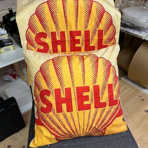 Trekk Til Pynte Puter Med Bilde Av Shell Bensin/Gasoline 40X40 cm. Bar, Dekor