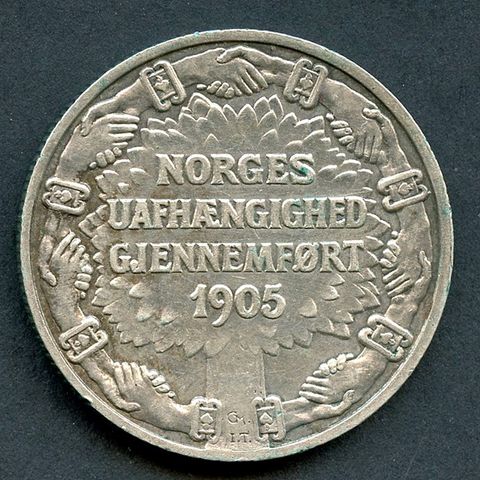 Norge 2 Krt sølv 1906 i 1+