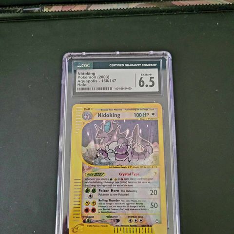 Crystal Nidoking cgc 6.5 Pokemon kort