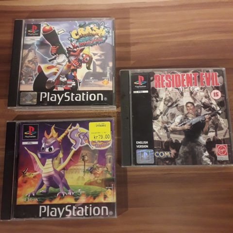 Resident Evil, Bandicoot & Spyro til PS1