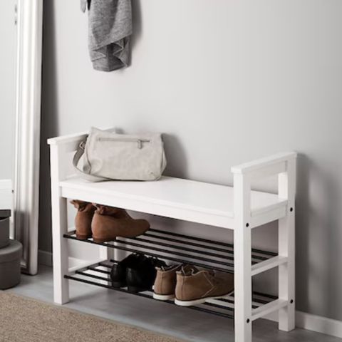 Hemnes entrébenk med skoplass, Skohylle 85x32x65 cm