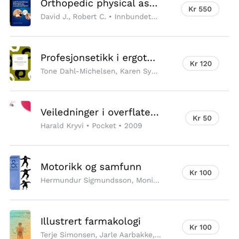 Pensumbøker til fysioterapi📚