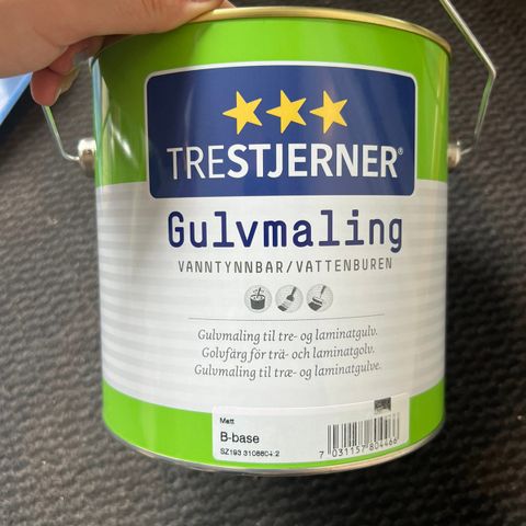 Trestjerners gulvmaling (3L) i fargen Diskret - uåpnet!