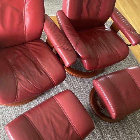 2stk. Ekornes Stressless stol str. S med fotskammel