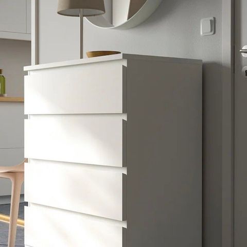 Ikea MALM kommode, hvit, 4 skuff