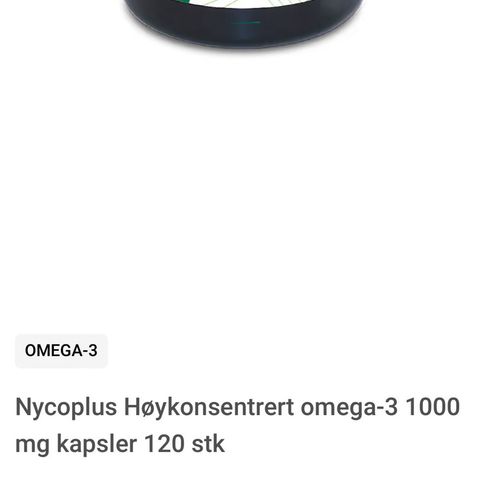 Høykonsentrert omega 3 kosttilskudd. God dato og uåpnet.