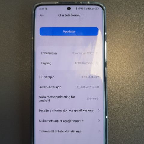 Xiaomi 12 Pro Mørk Grå 12/256 GB (Pent brukt)