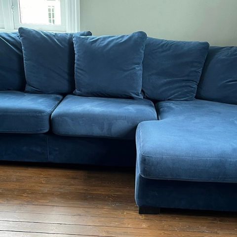 Blå velour sofa fra Bohus