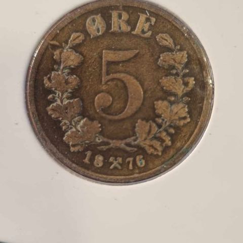 5 øre 1876 Oscar II