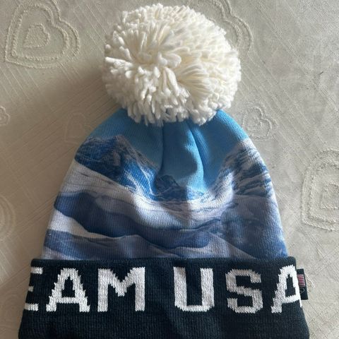 Navy Team USA Deep Winter Cuffed Knit Hat With Pom