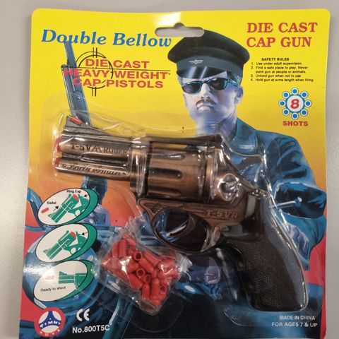 Retro lekepistol Double Bellow Cap Gun