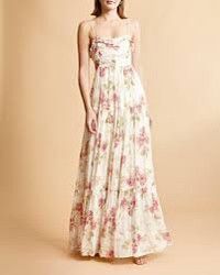 GEORGETTE STRAP DRESS PINK ROSES Ny. S