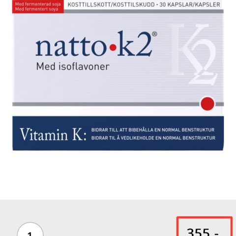 K2 kosttilskudd. God dato og uåpnet.