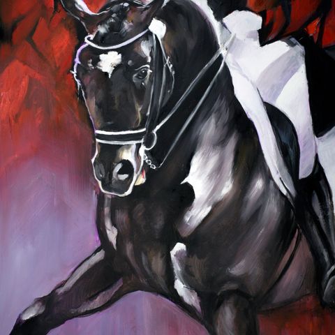 Equine serie "Dressur" , originalt oljelmaleri 60x80cm