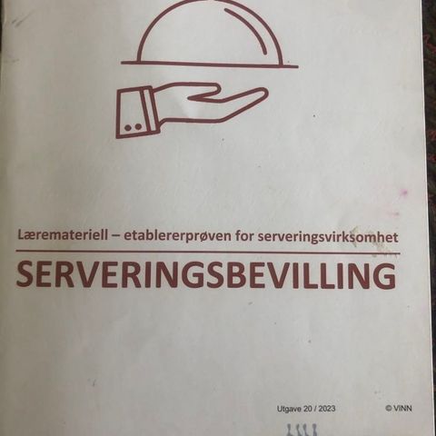 Bøk" SERVERINGSBEVILLING"