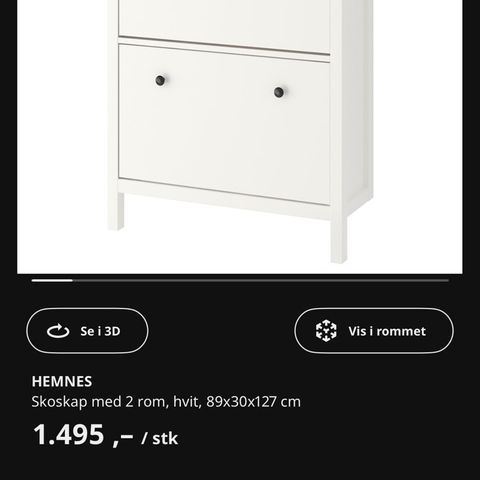 Hemnes skoskap