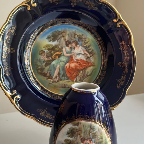 JLmenau Graf von Henneberg 1777 Porzellan Echt Kobalt Gold Blue