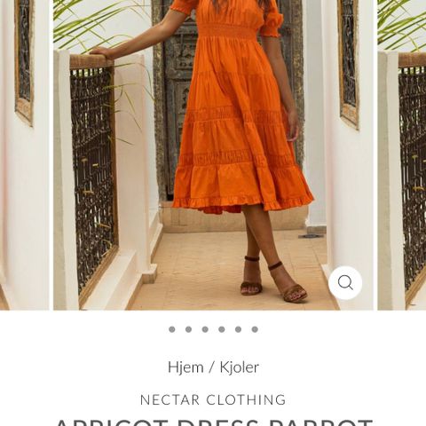 Apricot Parrot Dress fra Nectar Clothing str S.