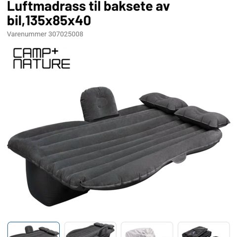 Luftmadrass til baksete av bil