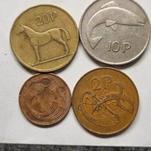 Lot 4 irske pence mynter 1971-1986